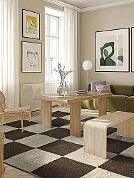 Alfombra de Lana - Scacco (negro/beige)