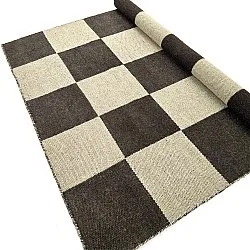 Alfombra de Lana - Scacco (negro/beige)