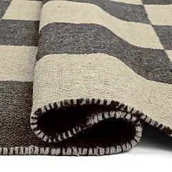 Alfombra de Lana - Scacco (negro/beige)
