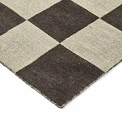 Alfombra de Lana - Scacco (negro/beige)