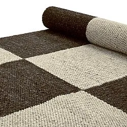 Alfombra de Lana - Scacco (negro/beige)