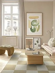 Alfombra de Lana - Scacco (blanco/beige)