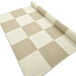Alfombra de Lana - Scacco (blanco/beige)