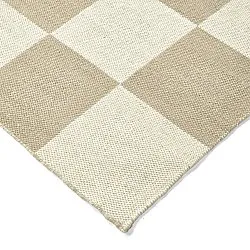 Alfombra de Lana - Scacco (blanco/beige)