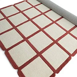 Alfombra de Lana - Syl Hand Tufted Wool Premium (rojo/blanco)