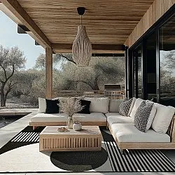 Alfombras de Interior/Exterior - Aurora (negro/blanco)