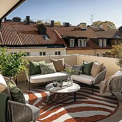 Alfombras redondeadas - Indoor/Outdoor Winona (naranja)