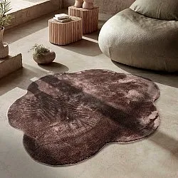 Alfombra Redonda Ondulada - Aranga Super Soft Fur (marrón oscuro)