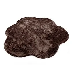 Alfombra Redonda Ondulada - Aranga Super Soft Fur (marrón oscuro)
