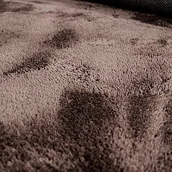 Alfombra Redonda Ondulada - Aranga Super Soft Fur (marrón oscuro)