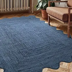 Alfombra de yute ondulada - San Francisco (azul)