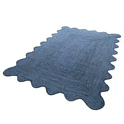 Alfombra de yute ondulada - San Francisco (azul)