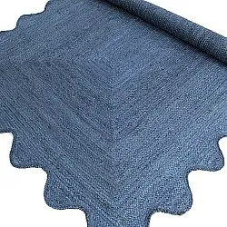 Alfombra de yute ondulada - San Francisco (azul)