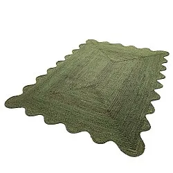 Alfombra de yute ondulada - San Francisco (verde militar)