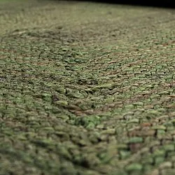 Alfombra de yute ondulada - San Francisco (verde militar)