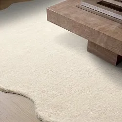 Alfombra de lana ondulada - Diu Hand Tufted Wool Premium (crema)