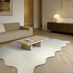 Alfombra de lana ondulada - Diu Hand Tufted Wool Premium (blanco)