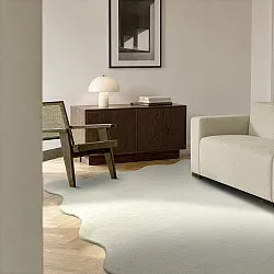 Alfombra de lana ondulada - Diu Hand Tufted Wool Premium (blanco)