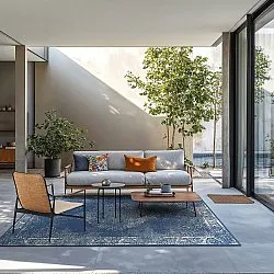 Alfombras de Interior/Exterior - Brussels Weave (azul)