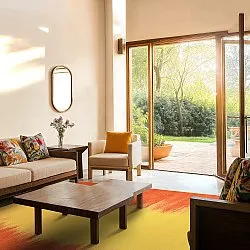 Alfombra Wilton - Cara (naranja/amarillo)