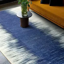 Alfombra Wilton - Cara (blanco/azul oscuro)