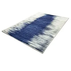 Alfombra Wilton - Cara (blanco/azul oscuro)