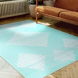Alfombra Wilton - Carmen (azul claro/blanco)