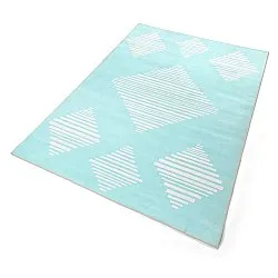 Alfombra Wilton - Carmen (azul claro/blanco)