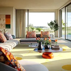Alfombra Wilton - Honfleur (amarillo/multicolor)