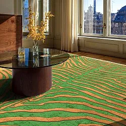 Alfombra Wilton - Zebra (verde/naranja)