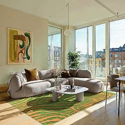 Alfombra Wilton - Zebra (verde/naranja)