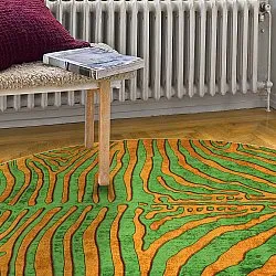 Alfombras redondeadas - Zebra (verde/naranja)