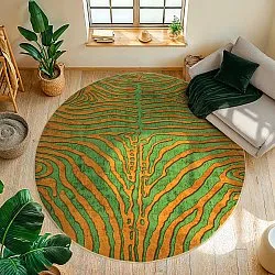 Alfombras redondeadas - Zebra (verde/naranja)