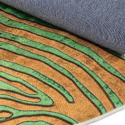 Alfombras redondeadas - Zebra (verde/naranja)