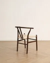 Silla - Alta (nuez/beige) - 2 piezas