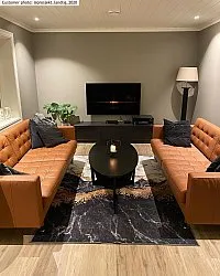 Alfombra Wilton - Padova (negro/blanco/dorado)