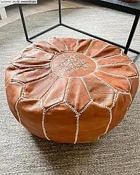 Puf de cuero Marroquí (marrón claro)