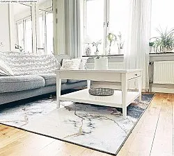 Alfombra Wilton - Padova (negro/blanco/dorado)