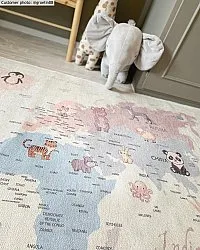 Alfombra infantil - Animal Map (beige)