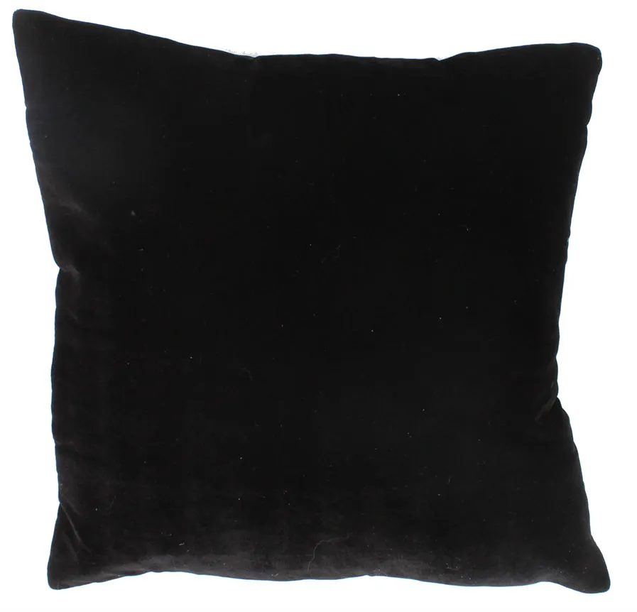Cojín de terciopelo (negro) (funda de cojín) 45 x 45 cm