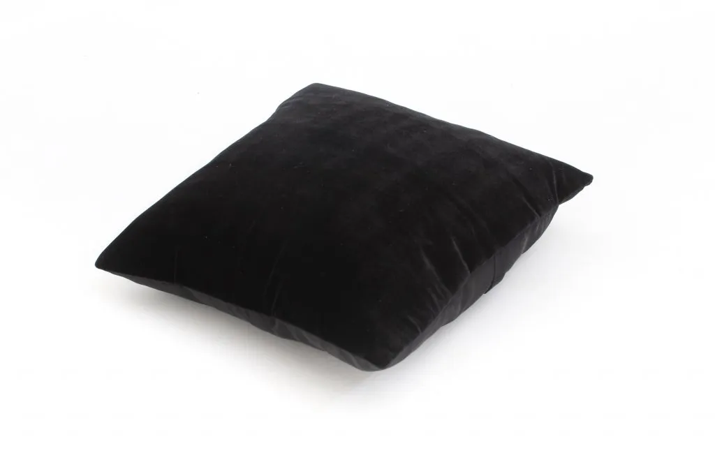 Cojín de terciopelo (negro) (funda de cojín) 45 x 45 cm