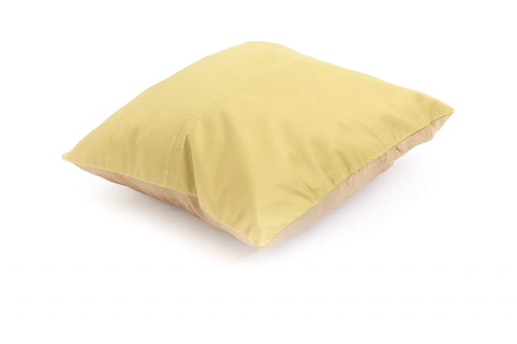 Cojín de terciopelo (amarillo) (funda de cojín) 45 x 45 cm