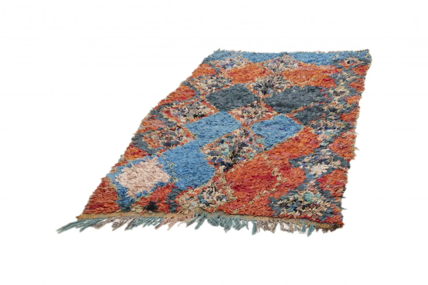 Alfombra Marroquí Bereber Boucherouite 195 x 115 cm