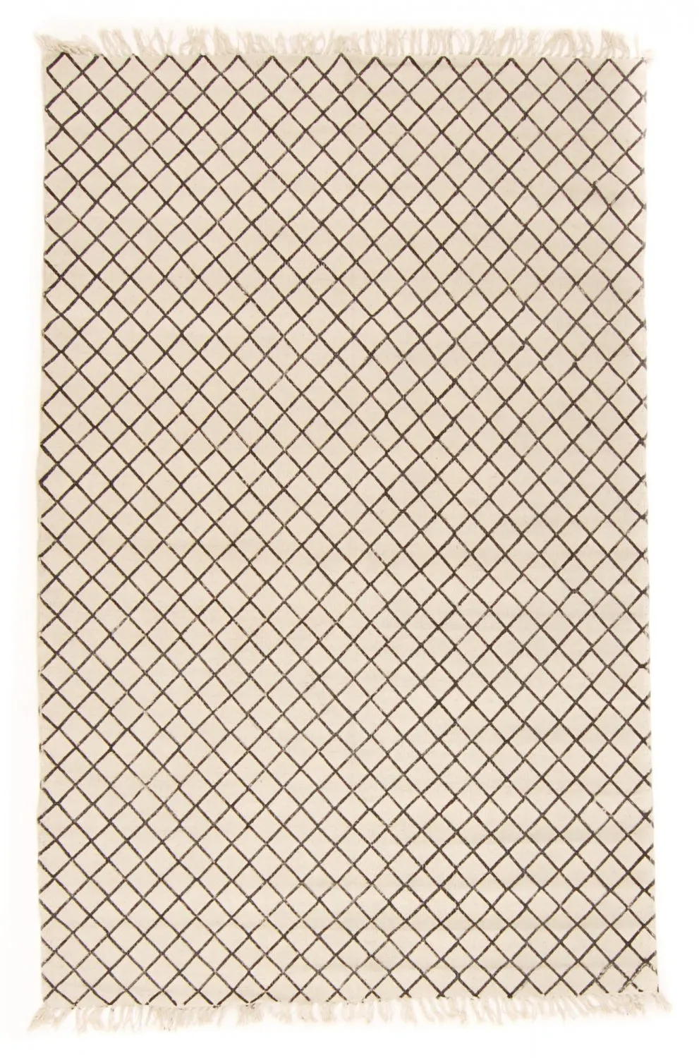 Alfombra de algodón - Agadir (negro/blanco)