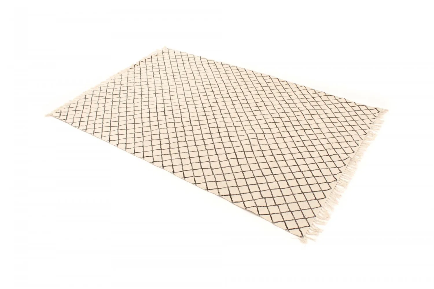 Alfombra de algodón - Agadir (negro/blanco)