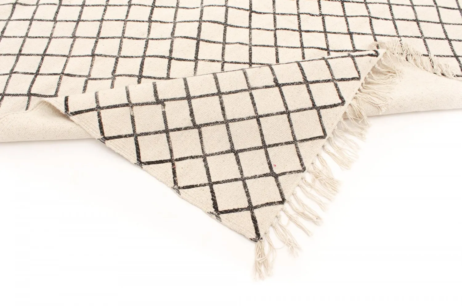 Alfombra de algodón - Agadir (negro/blanco)