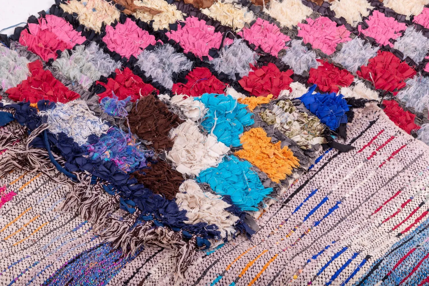 Alfombra Marroquí Bereber Boucherouite 275 x 110 cm