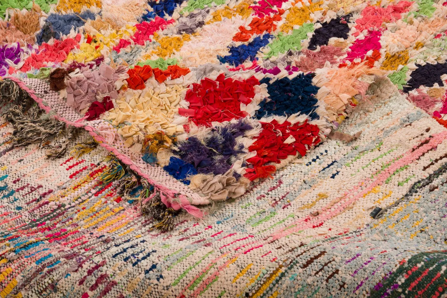 Alfombra Marroquí Bereber Boucherouite 120 x 335 cm