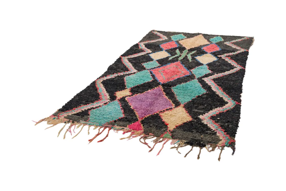 Alfombra Marroquí Bereber Boucherouite 235 x 135 cm