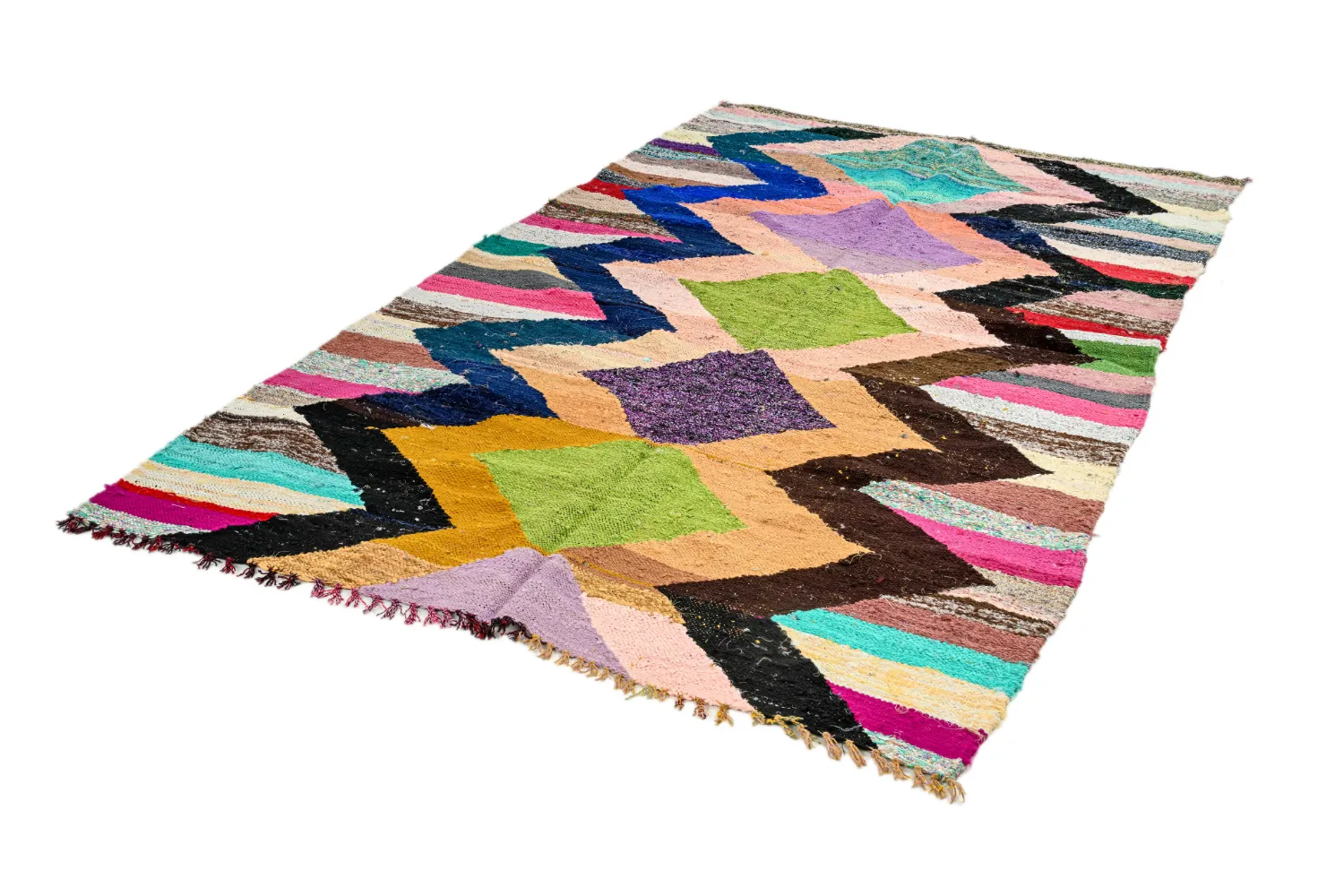 Alfombra Marroquí Bereber Boucherouite 155 x 260 cm